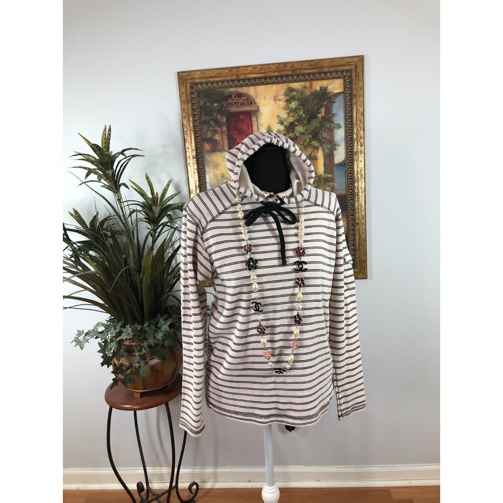 Company‎ 81 Pullover Hoodie Women's Small White Long Sleeve Striped Casual Cozy